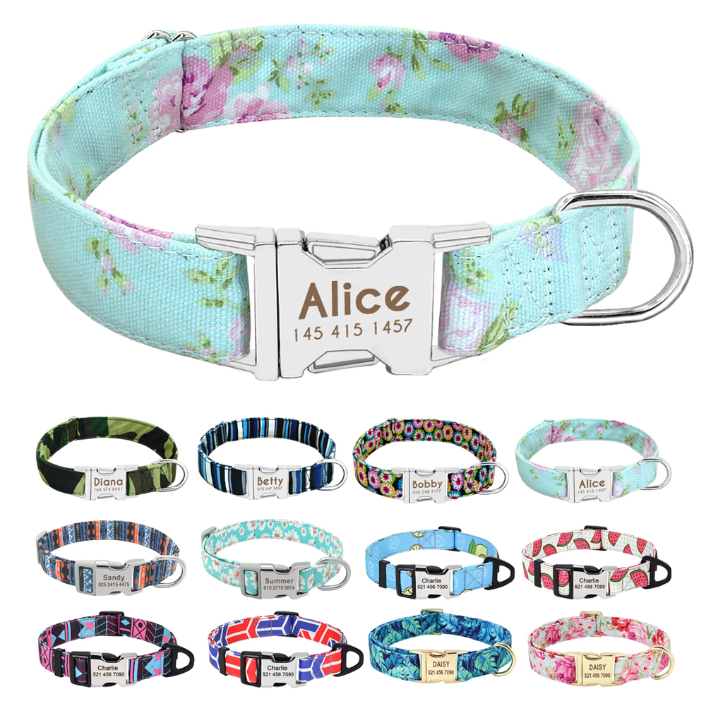 Pet Gps Tracker Collar - Personalized Dog Accessories Collar Nylon Printed