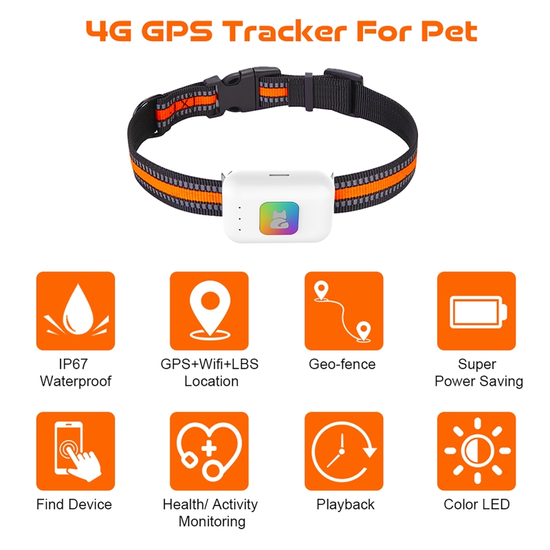 GPS Pet Tracker with Colorful  - Pet Gps Tracker Collar avis et prix